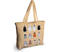 Женская спортивная пляжная сумка JOYARTY Коты герои, текстильная, на молнии, 49x36 см bsz_423850