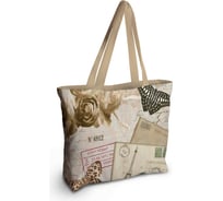 Женская спортивная пляжная сумка JOYARTY Письмо и бабочки, текстильная, на молнии, 49x36 см bsz_29953