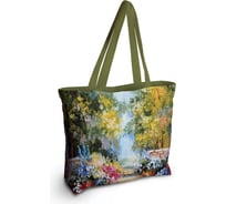 Женская спортивная пляжная сумка JOYARTY Цветочная аллея, текстильная, на молнии, 49x36 см bsz_9179