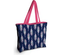 Женская спортивная пляжная сумка JOYARTY Нежные перья, текстильная, на молнии, 49x36 см bsz_423738