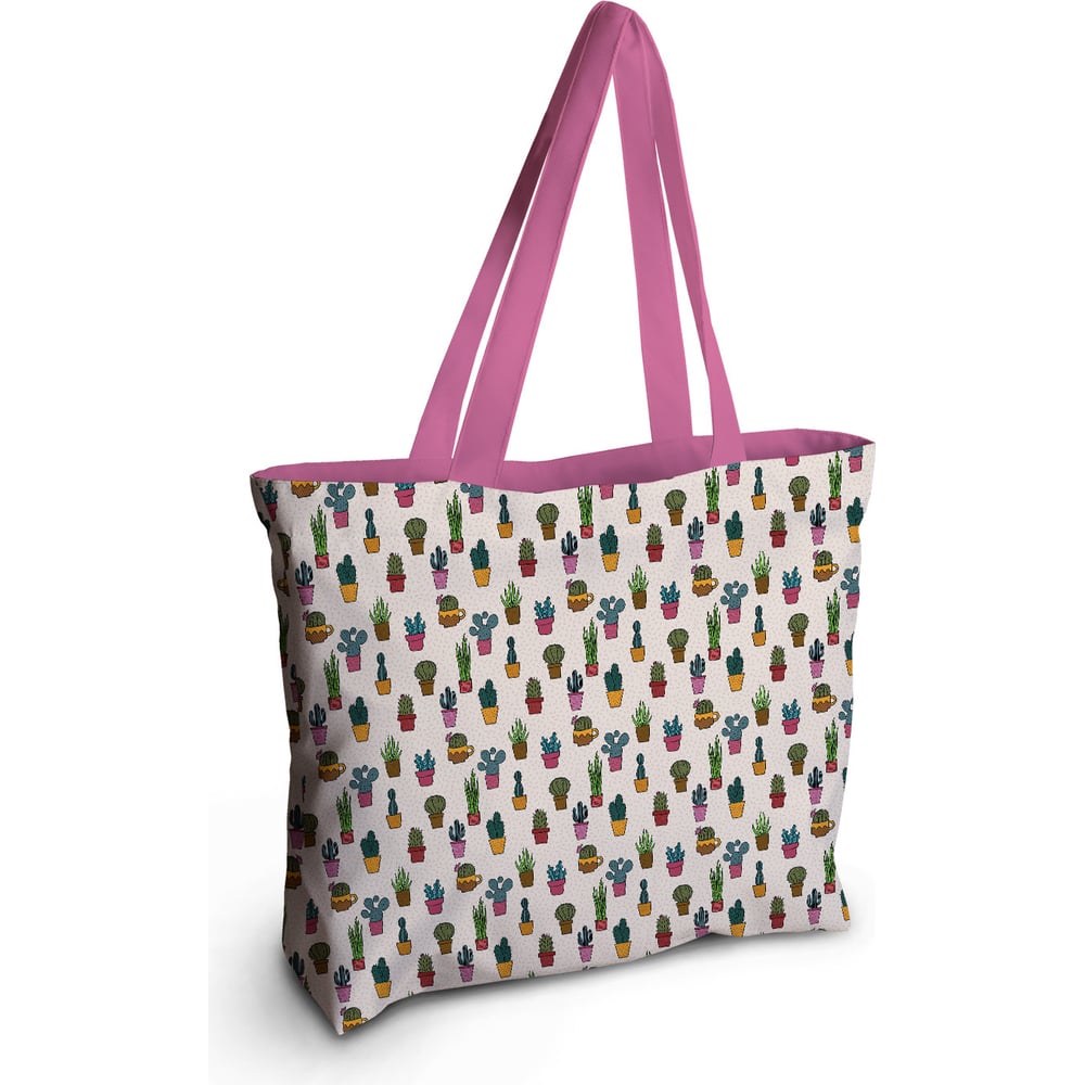 Женская спортивная пляжная сумка JOYARTY Кактусы в горшке, текстильная .