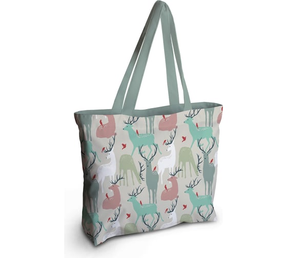 Женская спортивная пляжная сумка JOYARTY Стая оленей, текстильная, на молнии, 49x36 см bsz_423747 1