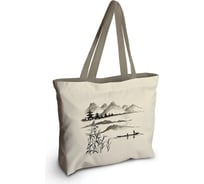 Женская спортивная пляжная сумка JOYARTY Прогулка на лодке в Японии, текстильная, на молнии, 49x36 см bsz_389517