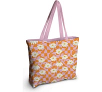 Женская спортивная пляжная сумка JOYARTY Гипноз ромашек, текстильная, на молнии, 49x36 см bsz_423879