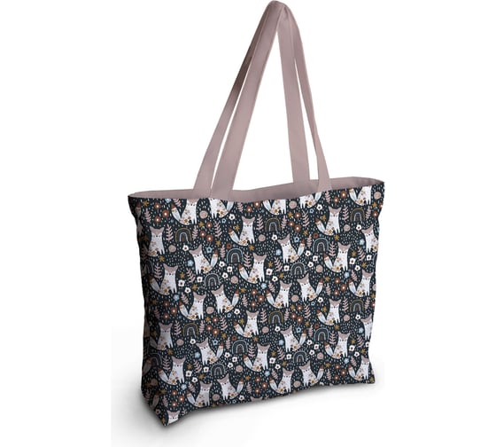 Женская спортивная пляжная сумка JOYARTY Лисята, текстильная, на молнии, 49x36 см bsz_423867 1