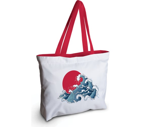 Женская спортивная пляжная сумка JOYARTY Солнце на гребне волны, текстильная, на молнии, 49x36 см bsz_68151 1