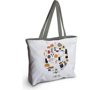 Женская спортивная пляжная сумка JOYARTY Люблю котов, текстильная, на молнии, 49x36 см bsz_423847