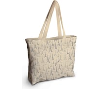 Женская спортивная пляжная сумка JOYARTY Письмо в Париж, текстильная, на молнии, 49x36 см bsz_423829