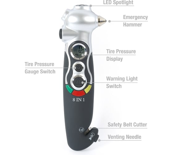 Мультитул Спасатель для авто 8 функций WORKPRO W041055