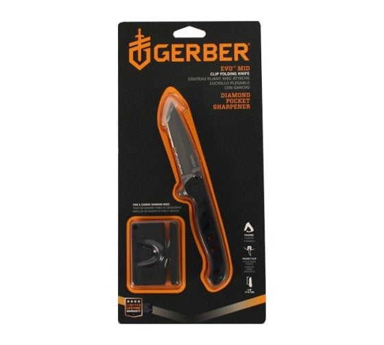 Набор: нож и точилка Gerber Evo Mid & Pocket Sharpener 31-003132NDIP