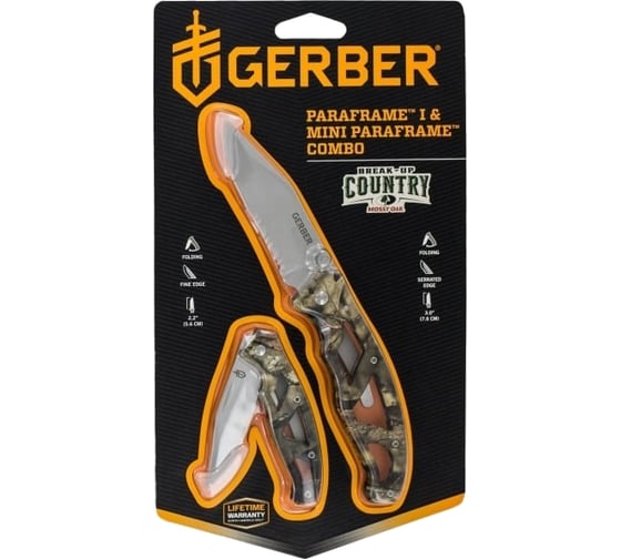 Набор ножей Gerber Paraframe Combo, Mossy Oak 31-003207NDIP