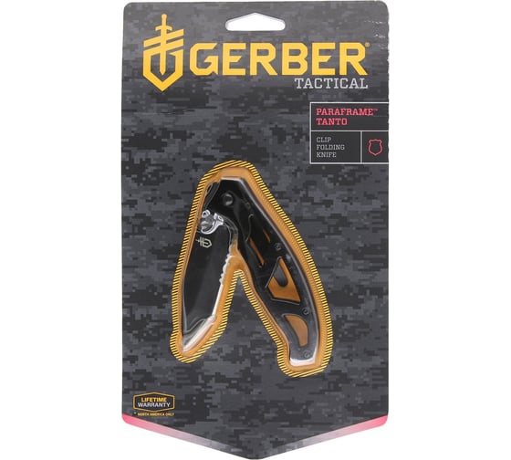 Нож Gerber Tactical Paraframe Tanto Clip прямое-серрейторное лезвие 31-001731