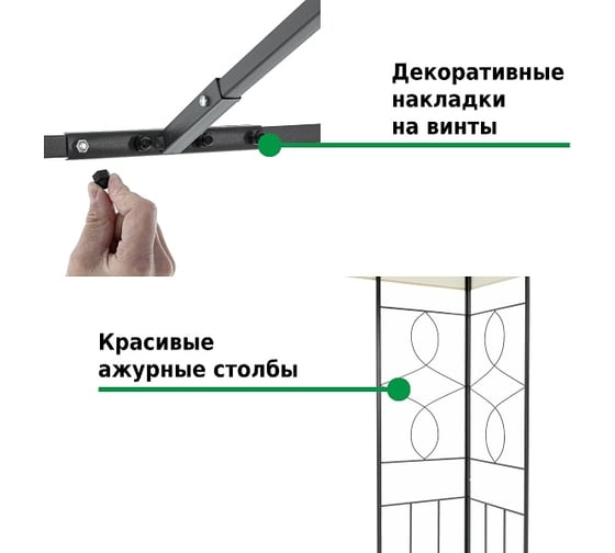 Садовый тент Green glade 3x3м, полиэстер 43301