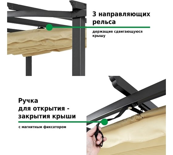 Садовый тент Green glade 3x3м, полиэстер 1152