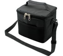 Сумка-холодильник недорогая изотермическая для продуктов еды пикника Бацькина баня 10 л, черная сумки-термосы 81445-ВИ