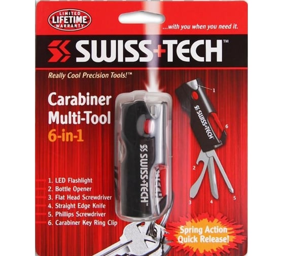 Мультиинструмент Swiss+Tech Carabiner Multi-Tool 6-in-1 ST33350