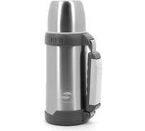 Термос с ручкой Stinger 1 л, широкий, серебристый, серые вставки HY-TP201-4