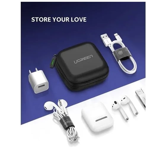 Органайзер для кабелей, наушников и жестких дисков Ugreen lp128 40707 hard disk and accessory multi-functional storage bag маленький, черный 40707_