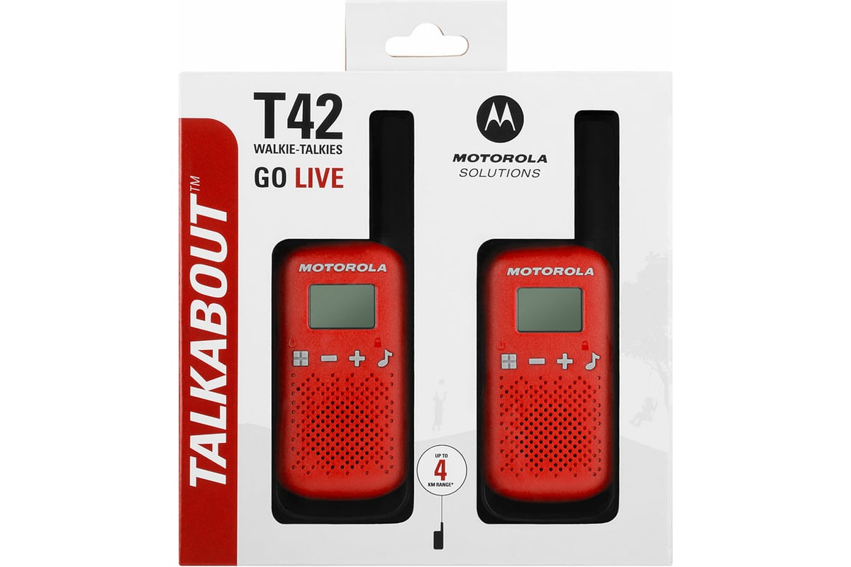 Комплект из двух радиостанций Motorola Talkabout T42 RED B4P00811RDKMAW -  выгодная цена, отзывы, характеристики, фото - купить в Москве и РФ