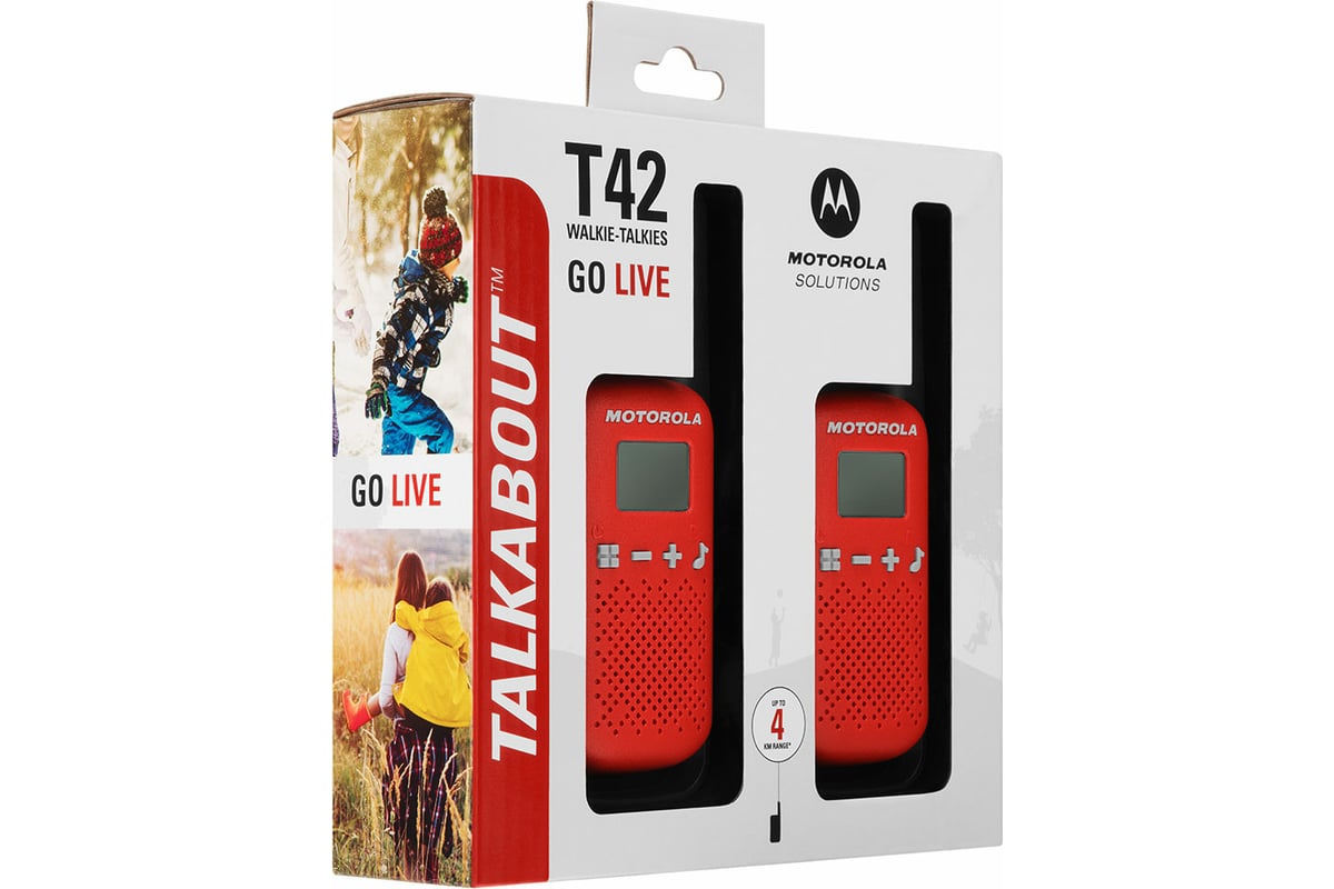 Комплект из двух радиостанций Motorola Talkabout T42 RED B4P00811RDKMAW -  выгодная цена, отзывы, характеристики, фото - купить в Москве и РФ