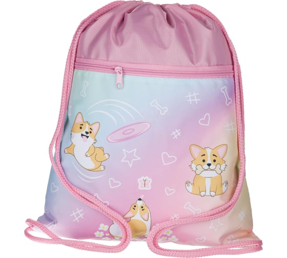 Мешок для обуви №1 School corgi time, 330x420 мм, карман, мо-20-2 1716500 1