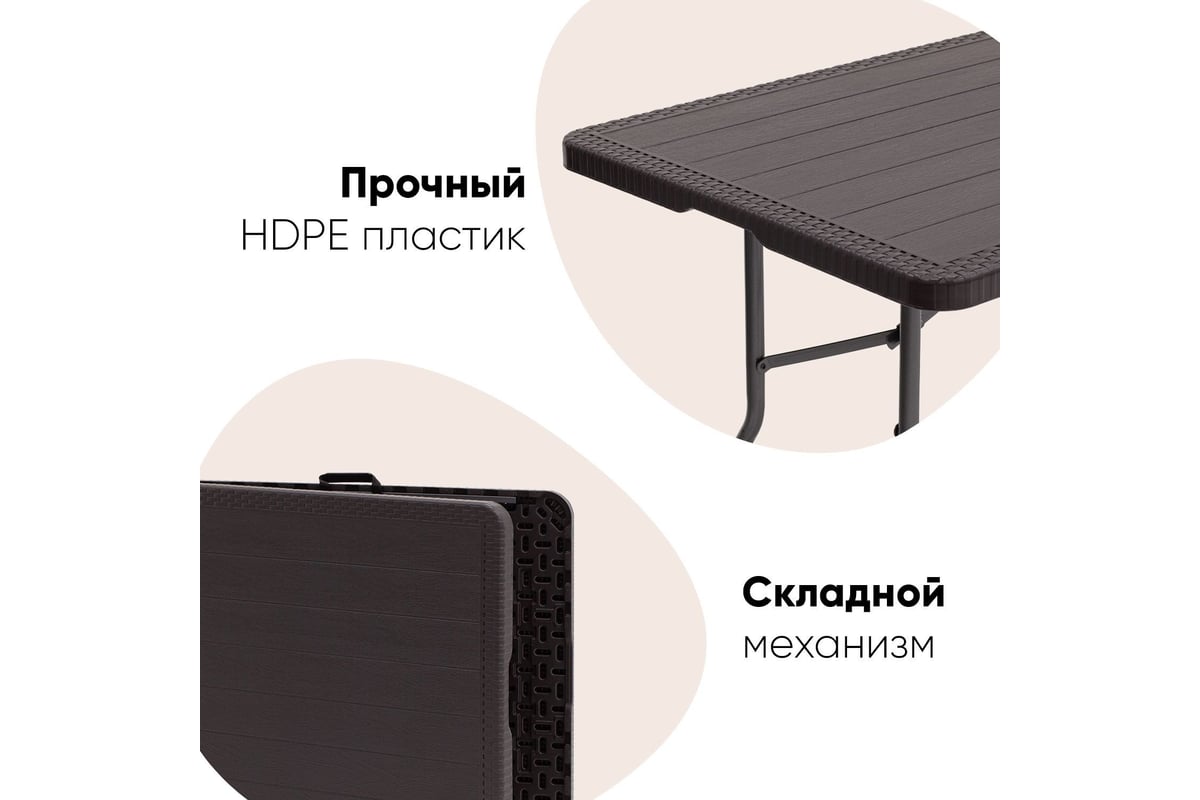 Пластиковый складной стол-чемодан Стул Груп Кейт 182x74x74см ...