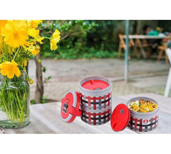 Термо ланч-бокс MILTON MICROWOW TIFFIN PRO 3 0.72 л, Red MM45133-RD
