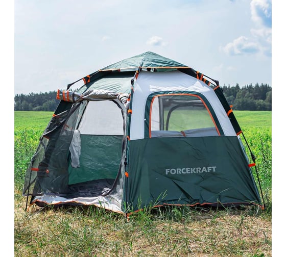 Кемпинговая палатка Forcekraft 240x210x135см, полиэстер, каркас стеклопластик FK-TENT-1(56453)