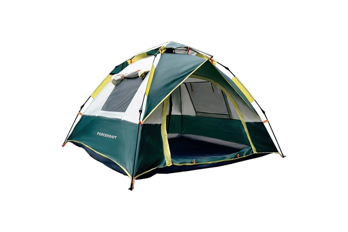 Кемпинговая палатка Forcekraft 210x200x135см, полиэстер, каркас  стеклопластик FK-TENT-2 56452