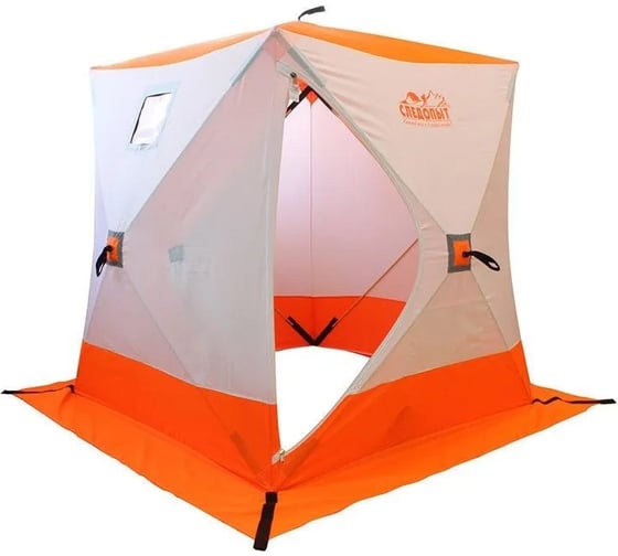 Зимняя трехместная палатка Следопыт куб 1.8x1.8 м, oxford 240d pu 1000, белый/оранжевый PF-TW-02 1