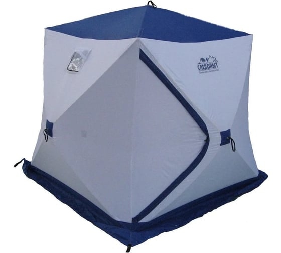 Зимняя двухместная палатка Следопыт куб 1.5x1.5 м, oxford 210d pu 1000, белый/синий PF-TW-10
