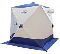 Зимняя трехместная палатка Следопыт куб 1.8x1.8 м, oxford 210d pu 1000, белый/синий PF-TW-12