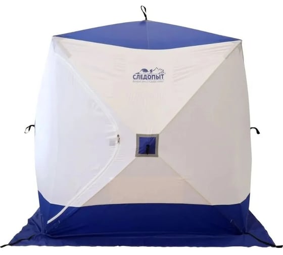Зимняя трехместная палатка Следопыт куб 1.8x1.8 м, oxford 210d pu 1000, белый/синий PF-TW-12