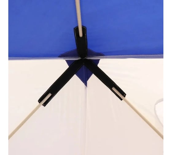 Зимняя трехместная палатка Следопыт куб 1.8x1.8 м, oxford 210d pu 1000, белый/синий PF-TW-12