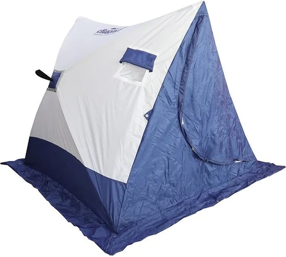 Зимняя двухскатная палатка Следопыт oxford 210d pu 1000, белый/синий PF-TW-18