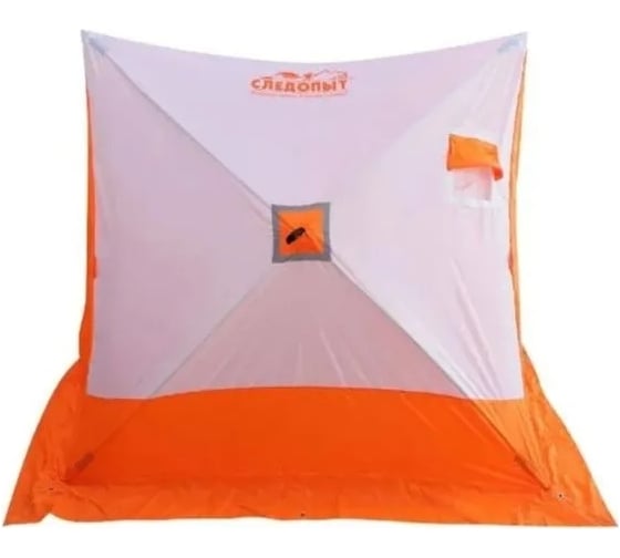 Зимняя двухскатная палатка Следопыт oxford 210d pu 1000, белый/оранжевый PF-TW-19