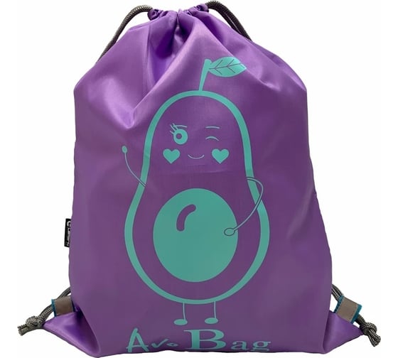 Сумка для сменной обуви LAMARK avobag, 34x42 см, на шнурке, светоотражающие элементы, лаванда SB0003-03