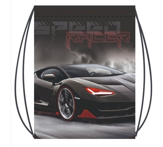 Cумка для сменной обуви LAMARK speed racer gray, на шнурке, 410x490 мм, полноцветная печать на лицевой стороне SB0030-01