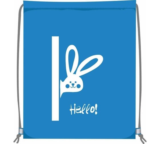 Сумка для сменной обуви LAMARK hello, 34x42 см, на шнурке, светоотражающие элементы, голубой SB0006-01