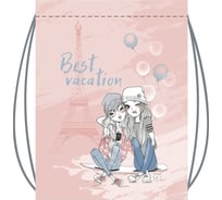 Cумка для сменной обуви LAMARK best vacation, на шнурке, 410x490 мм, полноцветная печать на лицевой стороне SB0030-05