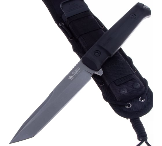 Туристический нож Kizlyar Supreme Aggressor сталь AUS-8 TacWash рукоять черный Кратон 4650065057103