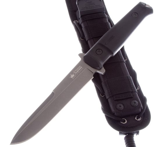 Туристический нож Kizlyar Supreme Trident сталь D2 TacWash рукоять из черного Кратона 4650065058353