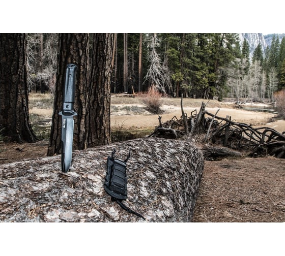 Туристический нож Kizlyar Supreme Trident сталь D2 StoneWash рукоять из черного Кратона 4650065058339