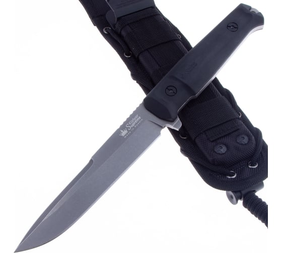 Туристический нож Kizlyar Supreme Alpha сталь D2 TacWash рукоять из черного кратона 4650065057332