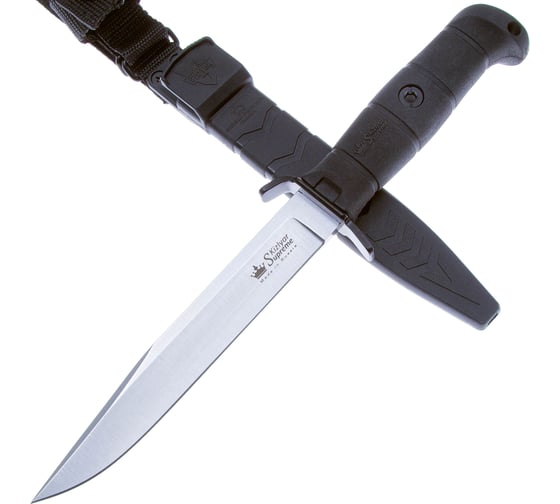 Тактический нож Kizlyar Supreme Vector сталь AUS-8 Stonewash рукоять из черного кратона 4610094293040