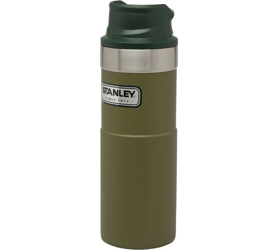Термокружка Stanley Classic Trigger Action One Hand 0.47 л, оливковая 10-06439-009