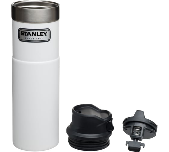 Термокружка Stanley Classic Trigger Action One Hand 0.47 л, белая 10-06439-007