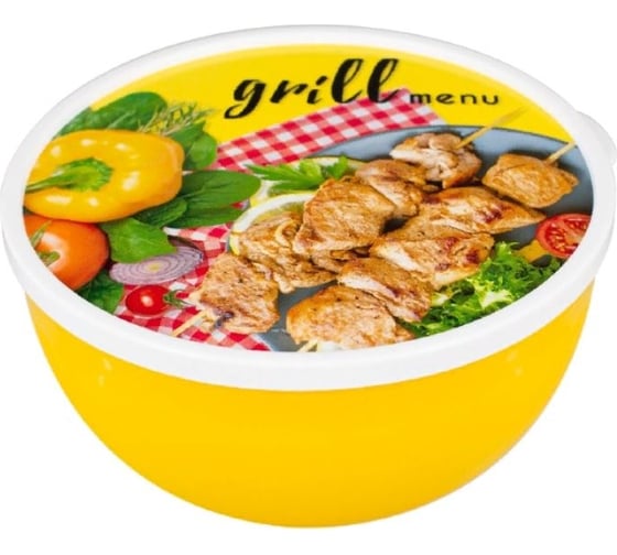 Миска с крышкой ПОЛИМЕРБЫТ GRILL MENU 0.6л 435949600 1