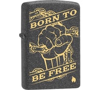 Зажигалка с покрытием Iron Stone ZIPPO серая, 36x12x56 мм 29687