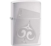 Зажигалка с покрытием Brushed Chrome ZIPPO серебристая, 36x12x56 мм 29685